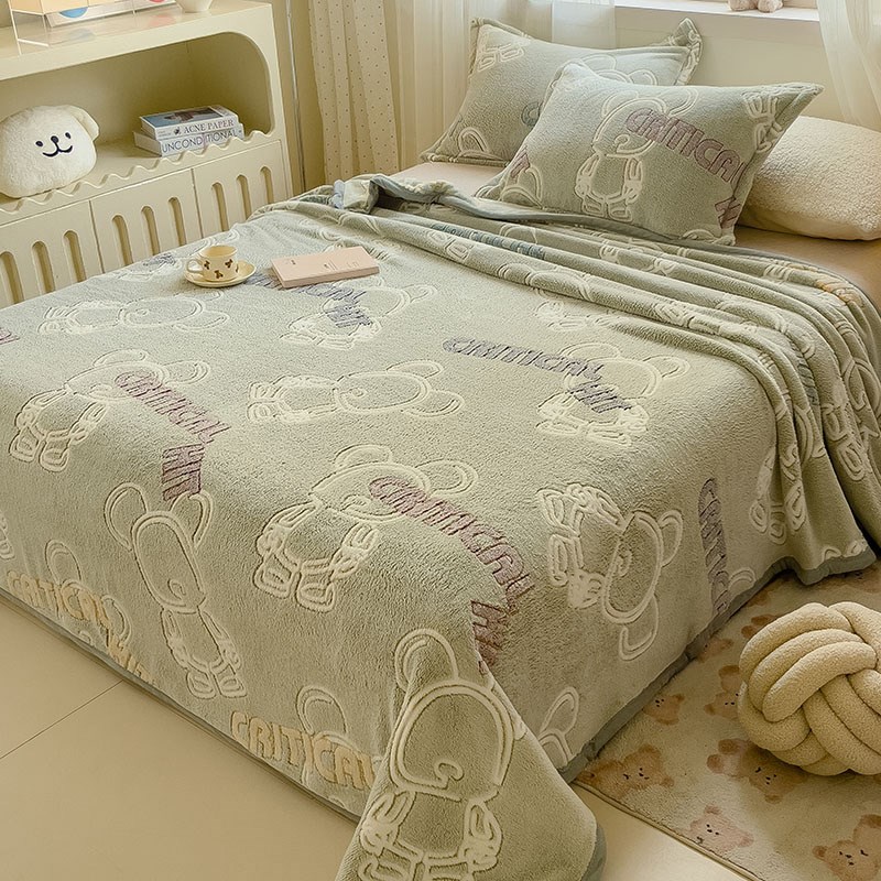 毛毯冬季加厚盖毯子沙发毯秋冬办公室午睡小毛毯珊瑚法兰绒床单垫