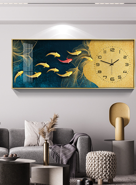 挂钟客厅装饰画餐厅钟表r现代简约挂画晶瓷画沙发背景墙艺术画挂