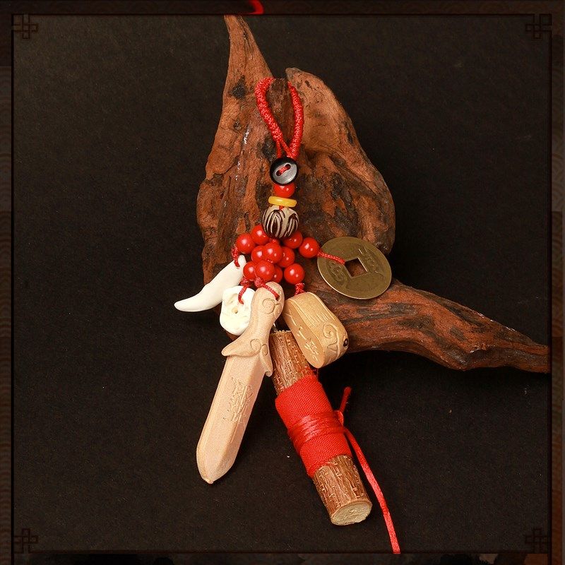 男女剑桃木宝剑小挂件孕妇小孩婴儿童宝宝黑狗牙桃木枝挂件猪惊骨