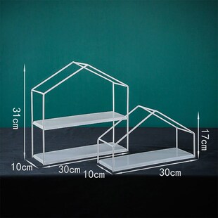白色铁艺甜品台摆件蛋糕托盘婚礼点心展K示架冷餐茶歇摆台展示架