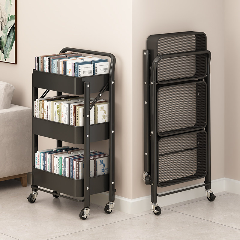 可折叠书架小推车边几置物架落地带轮卧室零食架厨房收纳储物架子,住宅家具,移动边几/推车,淘宝优惠券,粉丝福利购,淘宝优惠卷