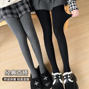 加绒加厚打底裤女2024新款y秋冬保暖显瘦黑色连裤袜打底袜外穿灰