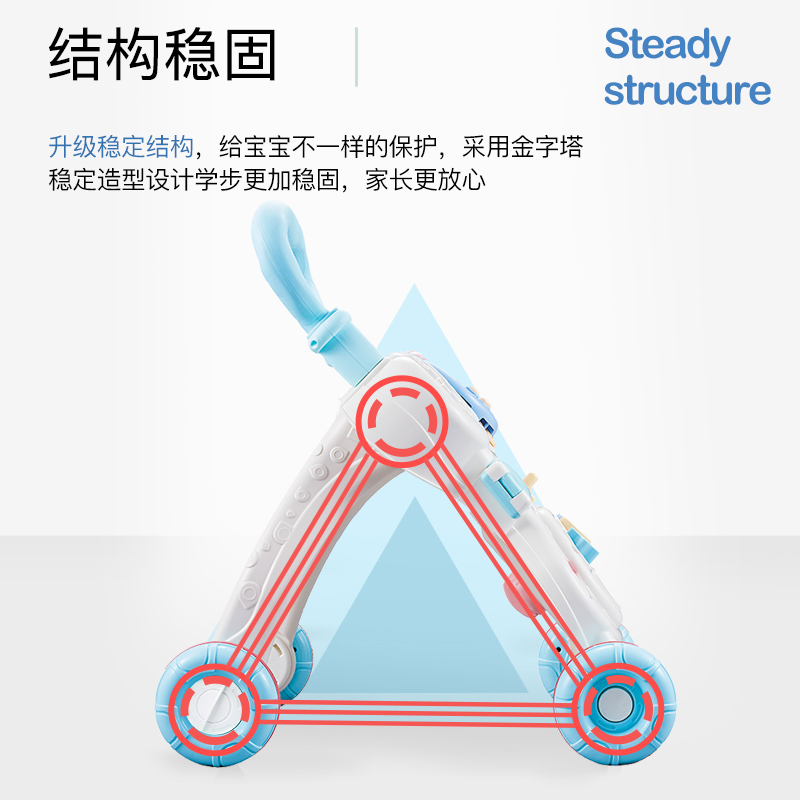 宝宝学步车手推车防侧翻婴儿学走路助步车学步推车玩具6-7-18个月