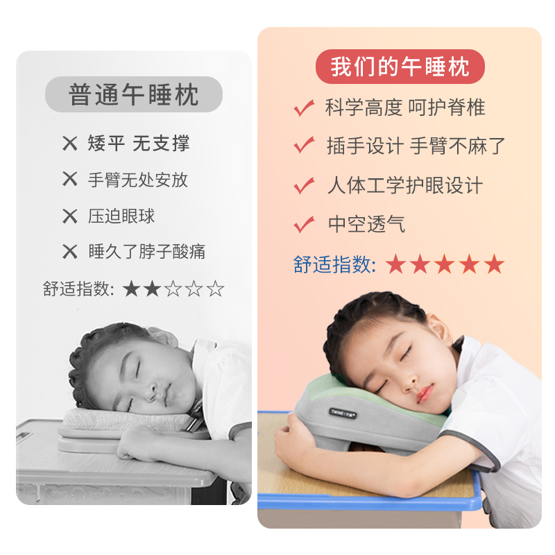 午睡枕学生趴睡枕桌上午休枕办公室睡觉神器抱枕儿童趴趴枕