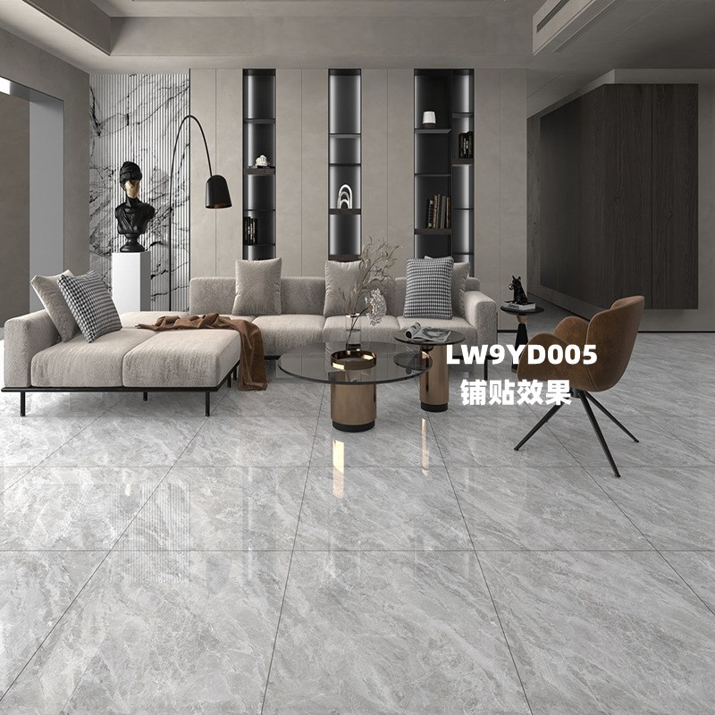 广东瓷砖连纹900*900客厅防滑耐磨灰色地砖简约通体大理石砖亮光