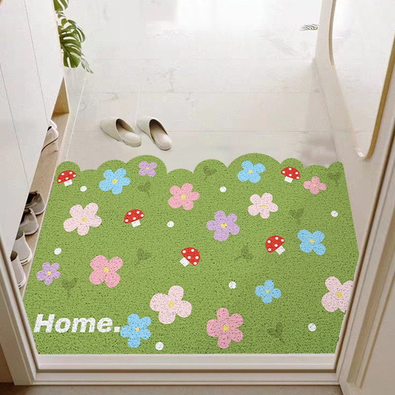 家用小清新丝圈地垫玄关进门除尘垫入户门pvc防滑蹭土脚垫子门垫