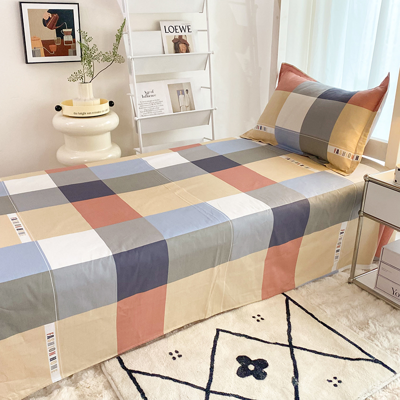 大学生宿舍床上三件套纯棉全棉寝室上下铺单人床单被套床品四件套