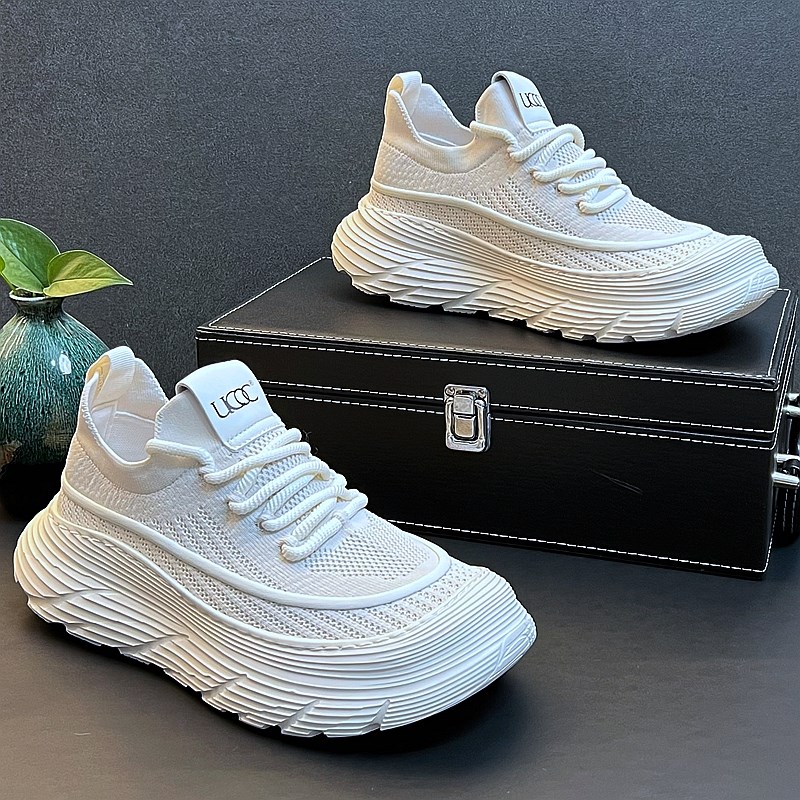 夏季透气休闲鞋男飞织网面白色板鞋韩版潮流运动鞋青年学生低帮鞋