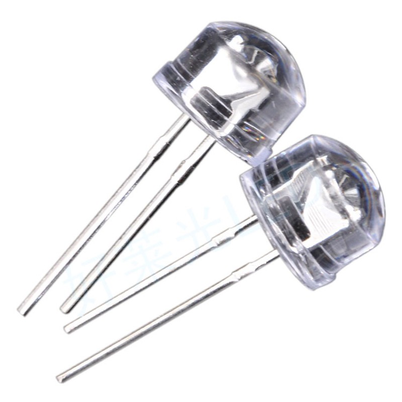 LED发光二极管F8/8mm草帽高亮短脚有边 白光红蓝绿黄 直插LED灯珠