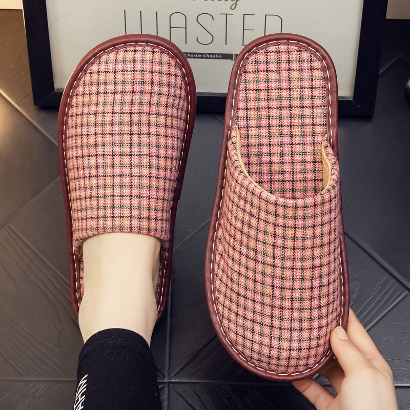 春秋冬季棉布拖鞋男女室内家居情侣防滑防臭静音软底居家用棉拖鞋