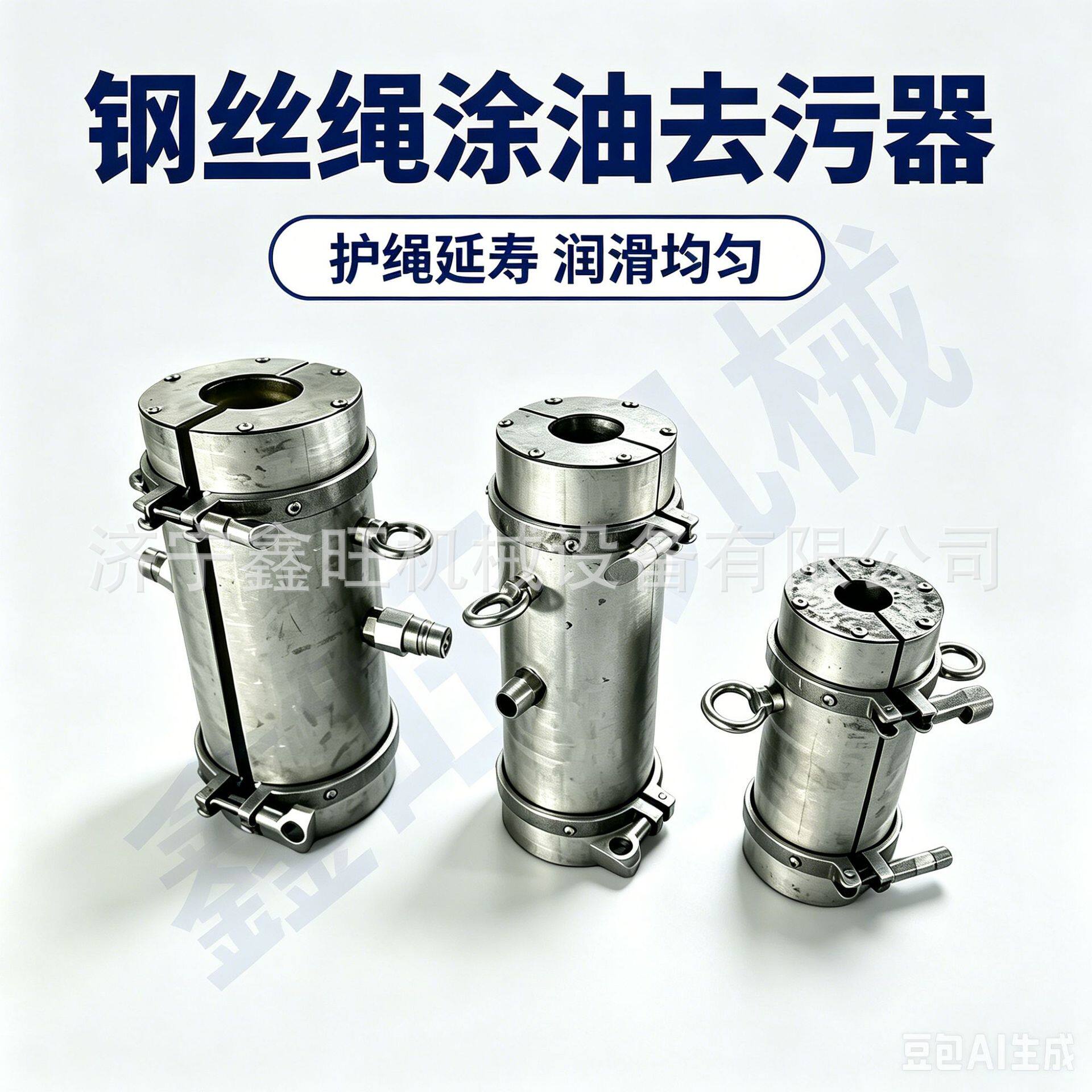 矿山卷扬机钢绳清洁刷油两用维保配件可调节钢丝绳涂油去污器