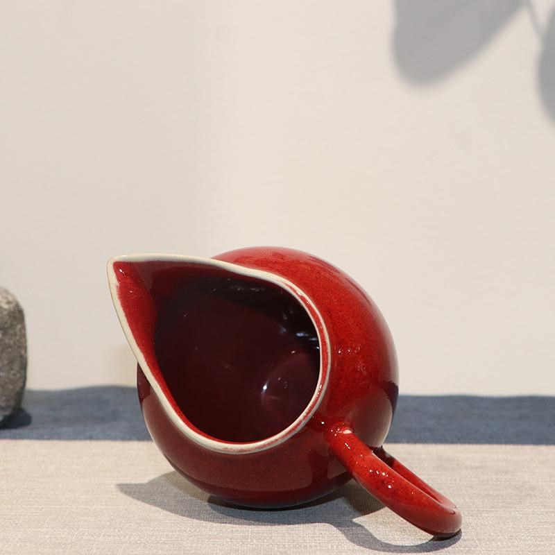 钧瓷公道杯陶瓷分茶器带把防烫匀茶杯公平杯茶海窑变钧窑禹州神垕