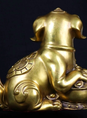 纯铜狗摆件聚宝盆招财狗办公室工艺品守财生肖狗补缺角礼品