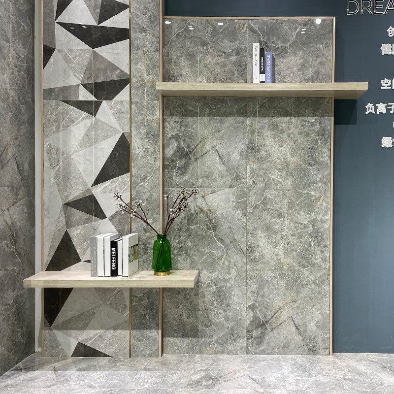 简约现代大板大理石瓷砖地砖花砖600x1200客厅拼花地板砖背景墙砖