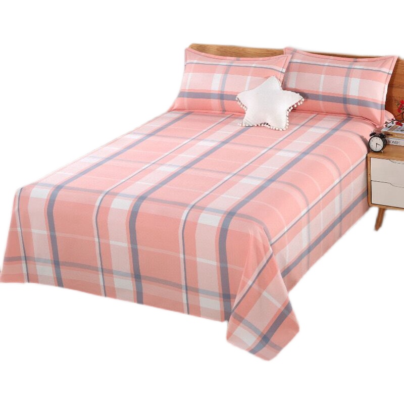 100%纯棉精梳棉加厚老粗布床单全棉加密色织格子被套单件单人双人