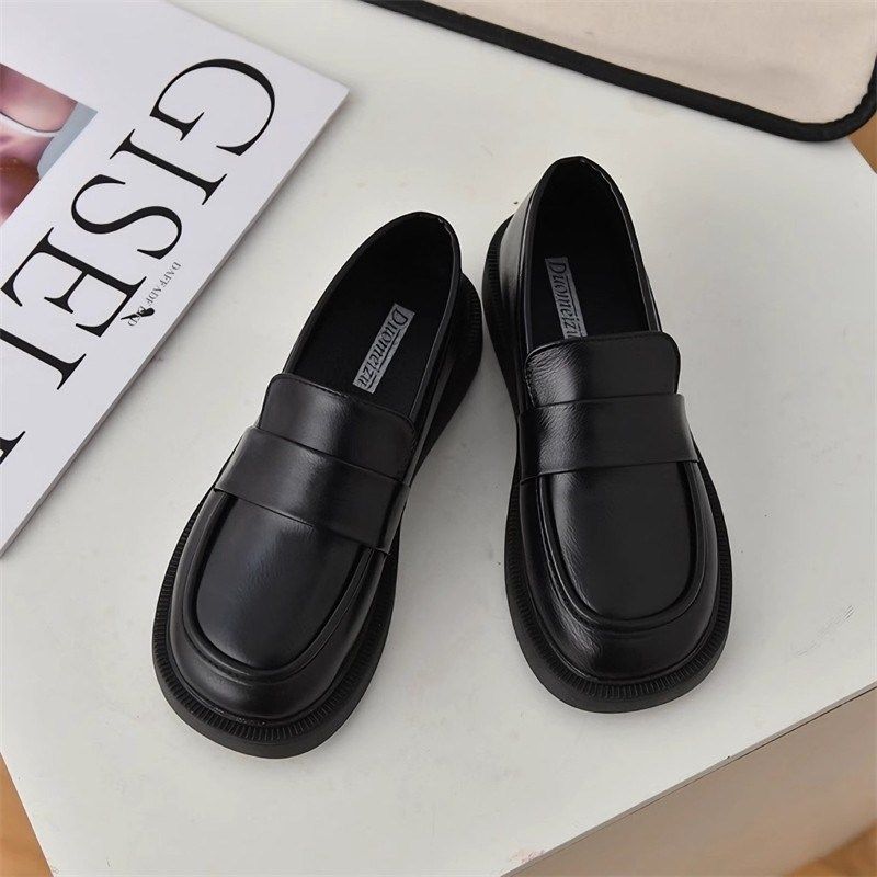 黑色平底小皮鞋女2025年秋季新款一脚蹬乐福鞋软底哑光日系单鞋子,女鞋,深口单鞋,淘宝优惠券,粉丝福利购,淘宝优惠卷