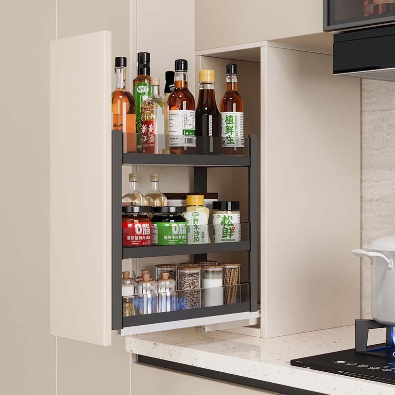 超薄调料调味拉篮台面厨房抽拉式窄柜侧拉超深置物架,家装主材,拉篮,淘宝优惠券,粉丝福利购,淘宝优惠卷
