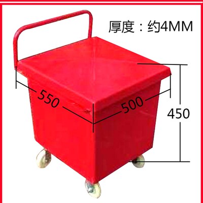 玻璃钢沙箱特e厚不生锈工地加油站柜箱0.12方推车带轮防汛黄沙箱