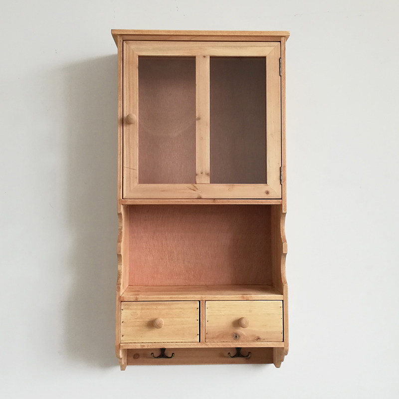 餐边柜壁挂收纳储物柜厨房餐厅实木置物架客厅阳台装Y饰卫生间吊