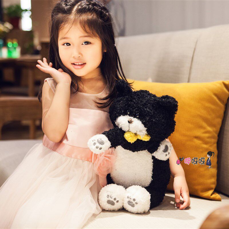 可爱韩国黑猫Tiimo公仔玩偶猫咪毛绒玩具安抚宝宝陪睡娃娃女生萌