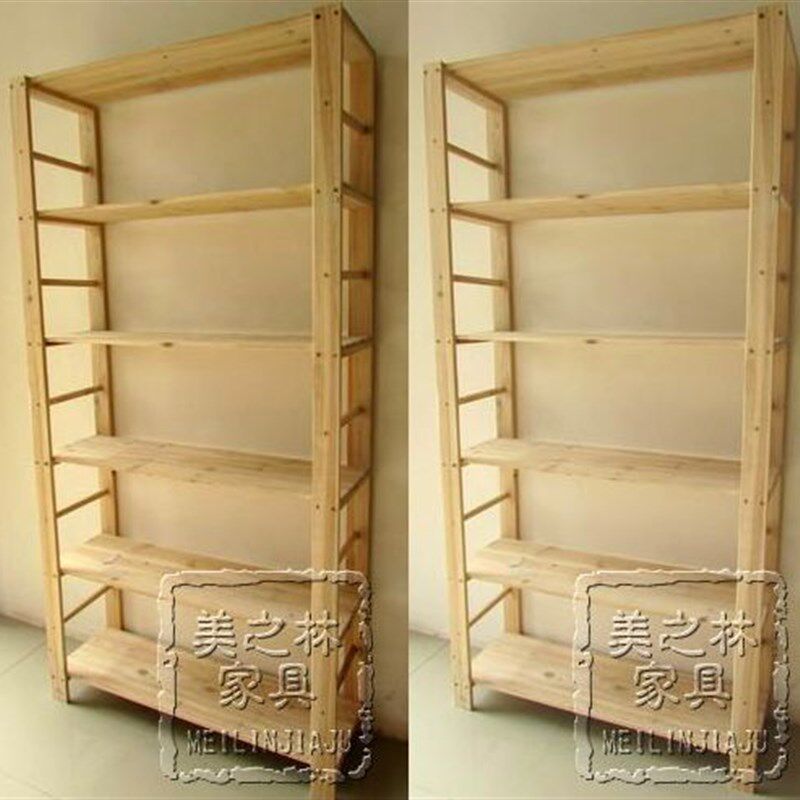简易实木置物架储物架书架格子层架木质多层茶叶店架U柜001长方形