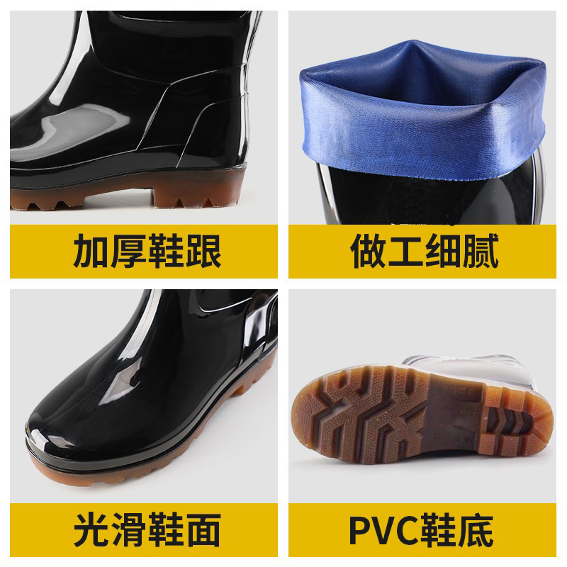 雨靴加绒军登男士雨鞋橡胶水靴防水防滑水鞋超长筒过膝高筒胶鞋