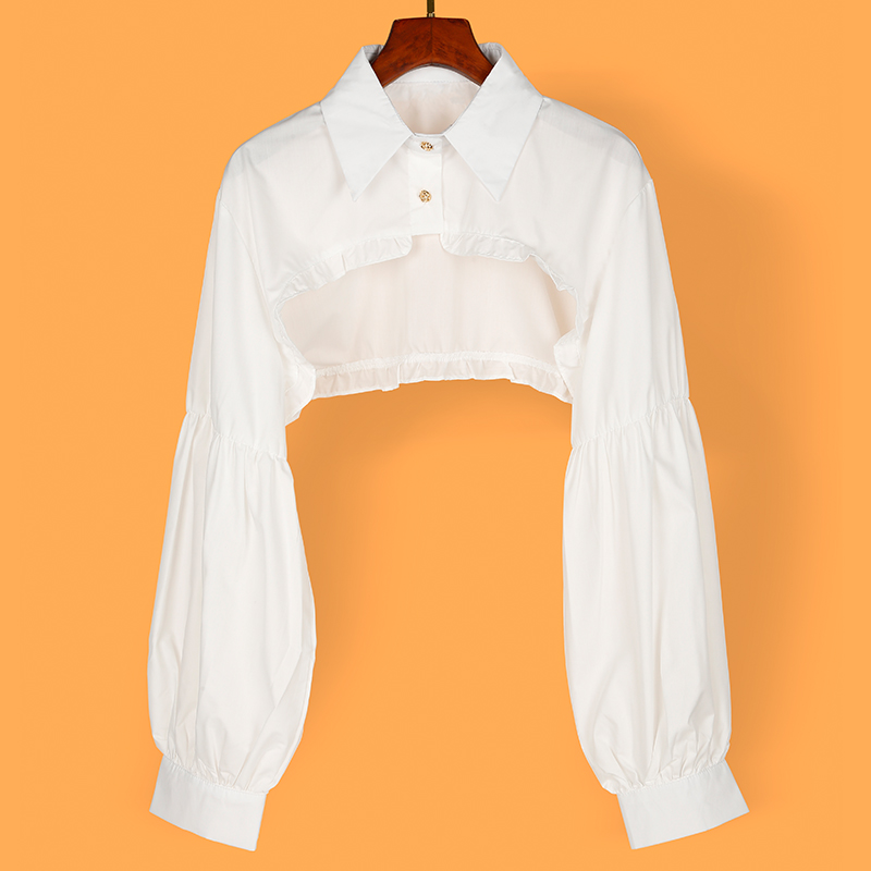 尖领假领子女士百搭带袖假衣领春秋配毛衣衬衫内搭打底装饰假袖子