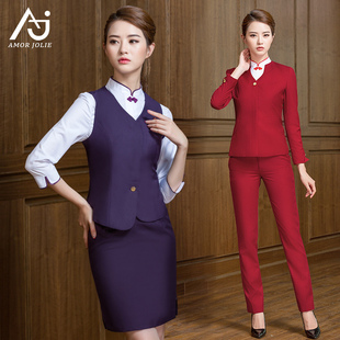 东航空姐制服女职业套装气质美容师服务员技师工作服酒店工装夏季