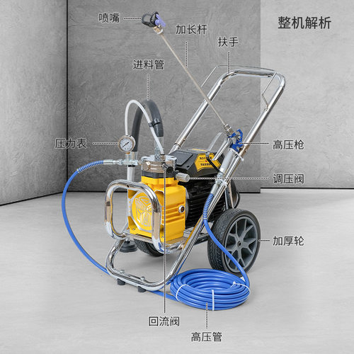 阿斯兰电动高压一体喷涂机油漆腻子抹灰多功能小型隔膜双枪喷漆机