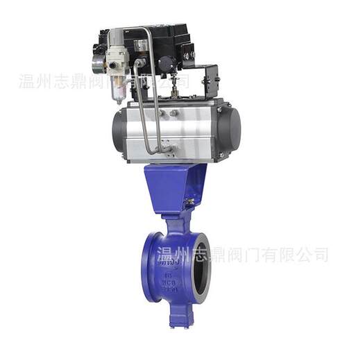 TVQ647H-16C-DN50-DN600气动V型球阀涡轮传动剪切作用防卡堵耐