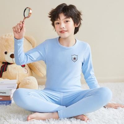 男童发热衣裤加绒加厚德绒10-12-13岁学生青少年儿童秋衣卫生裤