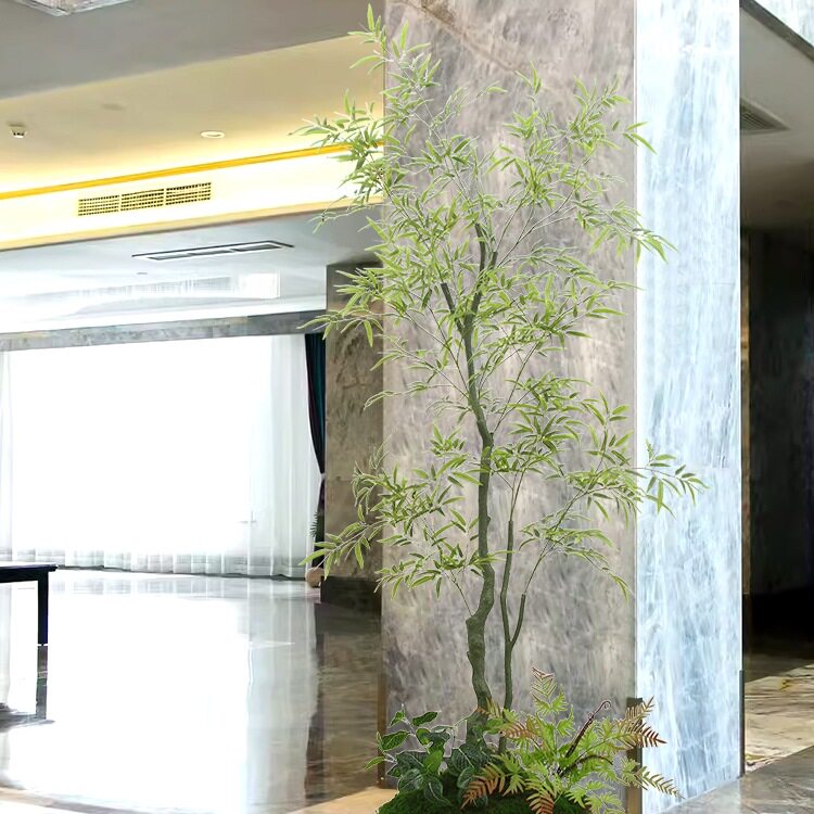 竹子造景室内装饰隔断客厅屏风假绿植盆栽大型植物组合富贵竹