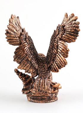 美式铜立体动物仿老鹰雕塑摆客厅书房件办公室创装意雄鹰WOM展翅