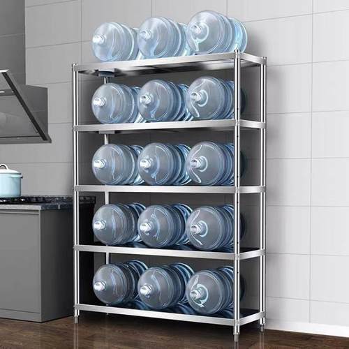 锈钢厨不置波物BDY架落地多层五层家用货架微炉储物架子杂物收纳