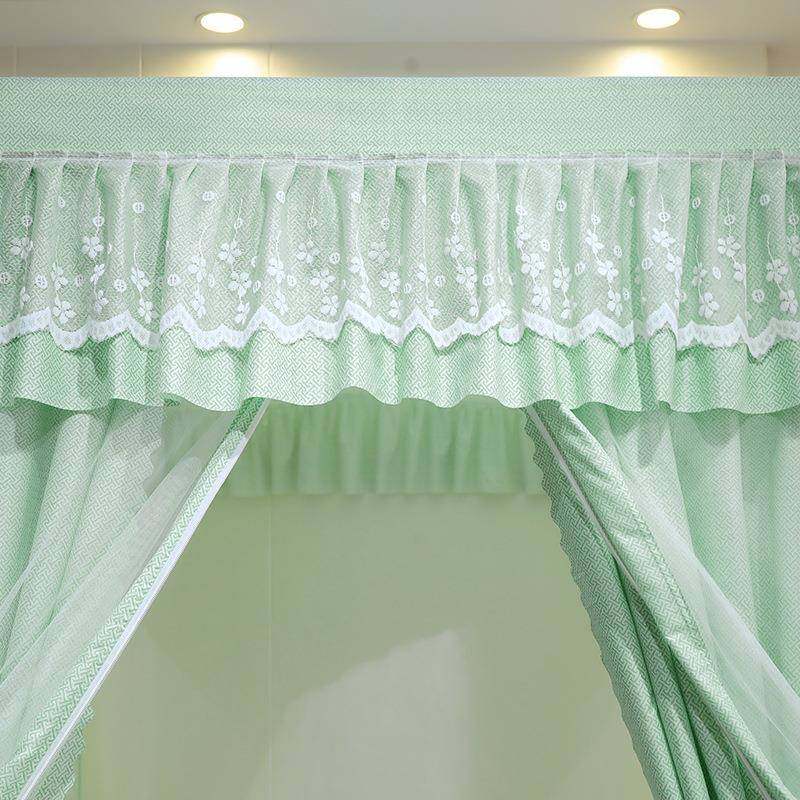 尘开门床三帘式遮光坐床蚊帐花宫廷6片坐床式边床帘拉链款遮光防,床上用品,蚊帐,淘宝优惠券,粉丝福利购,淘宝优惠卷