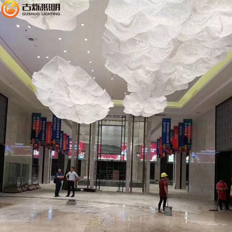 豪华民宿酒型店菠4萝珠编大宴网会厅客厅餐吊厅美式艺术异形工程