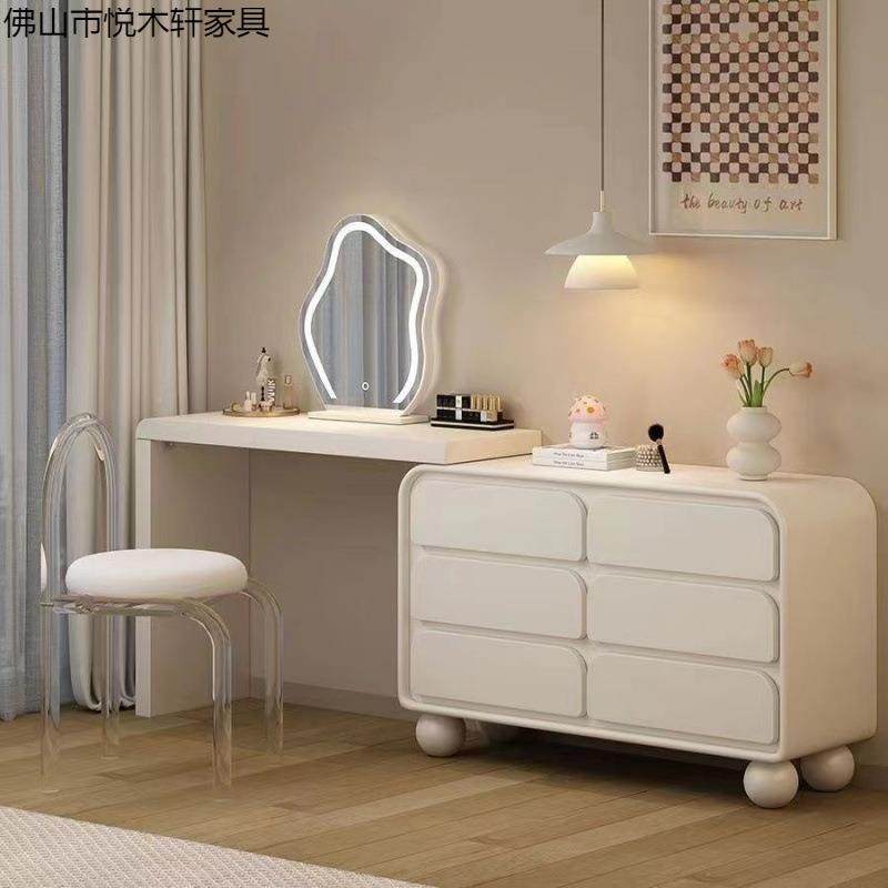 奶油梳妆台一体轻用奢大存储省空间现代简风妆约收879纳柜卧室家