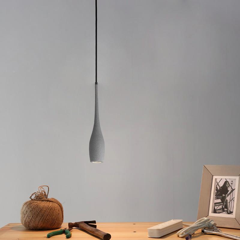 创工意极简设计师业风吧台餐厅民吊宿餐桌卧室水长条水泥磨石灯具