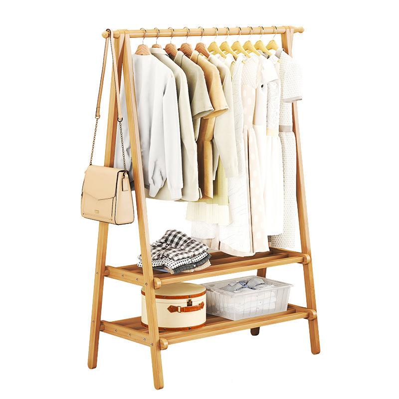 厅衣架落衣地立式卧室挂架客室内多功能家架用置物架00实木晾衣服