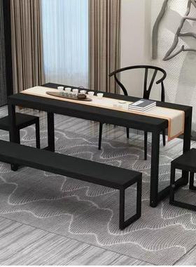 代新中装式书桌椅组合简约现家用客XYZ厅茶桌小型公套办室泡茶茶