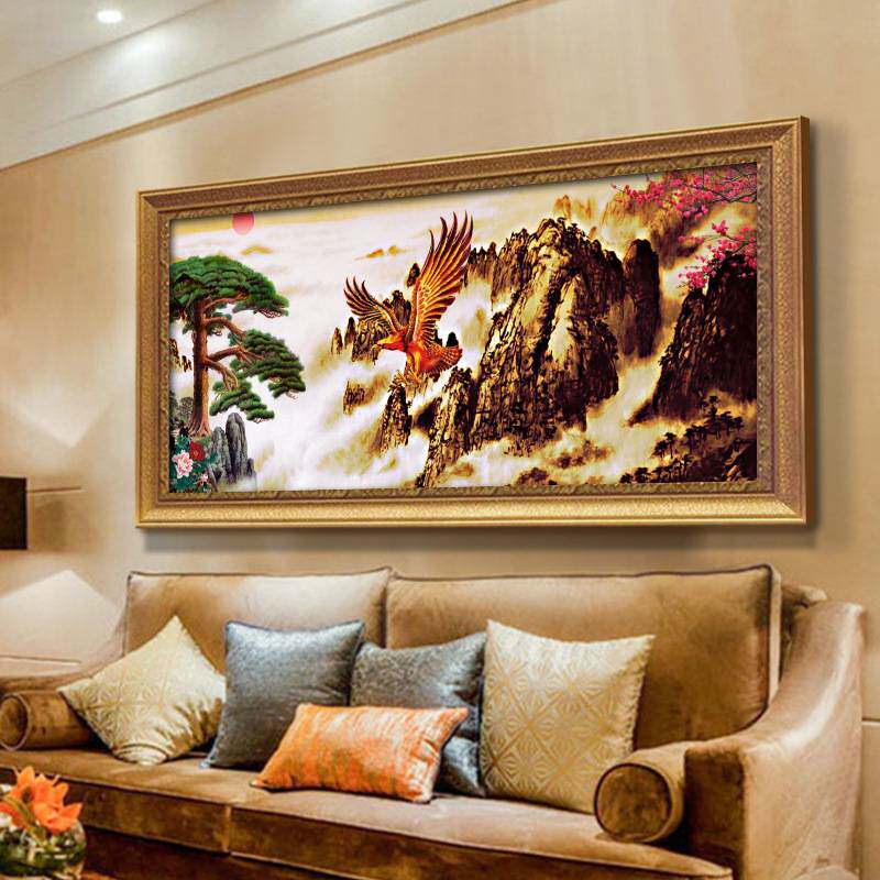 大展宏图挂画大展鸿图励志风水招财客厅风景油画办公室墙壁装饰画