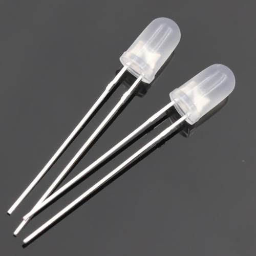 5圆头双F色无LED灯珠极透明雾状红绿红蓝红OAZ绿双色5翠MM直插灯