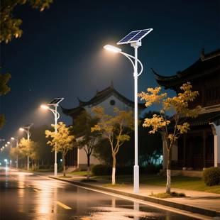 LED阳户能路灯外灯6米8米10米12太米新农村明大功率超5054亮照高