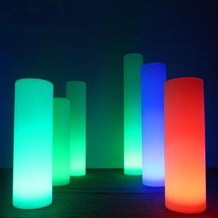 l发ed七彩遥充电光柱景观庭院灯圆柱形控柱灯小子发光889户外落地