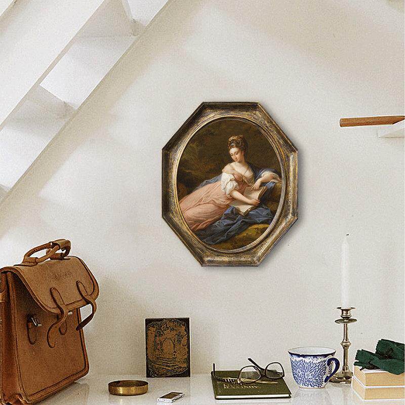 法式画复古小众艺欧术卧花室装饰画式客厅餐B-506厅八角挂美式卉