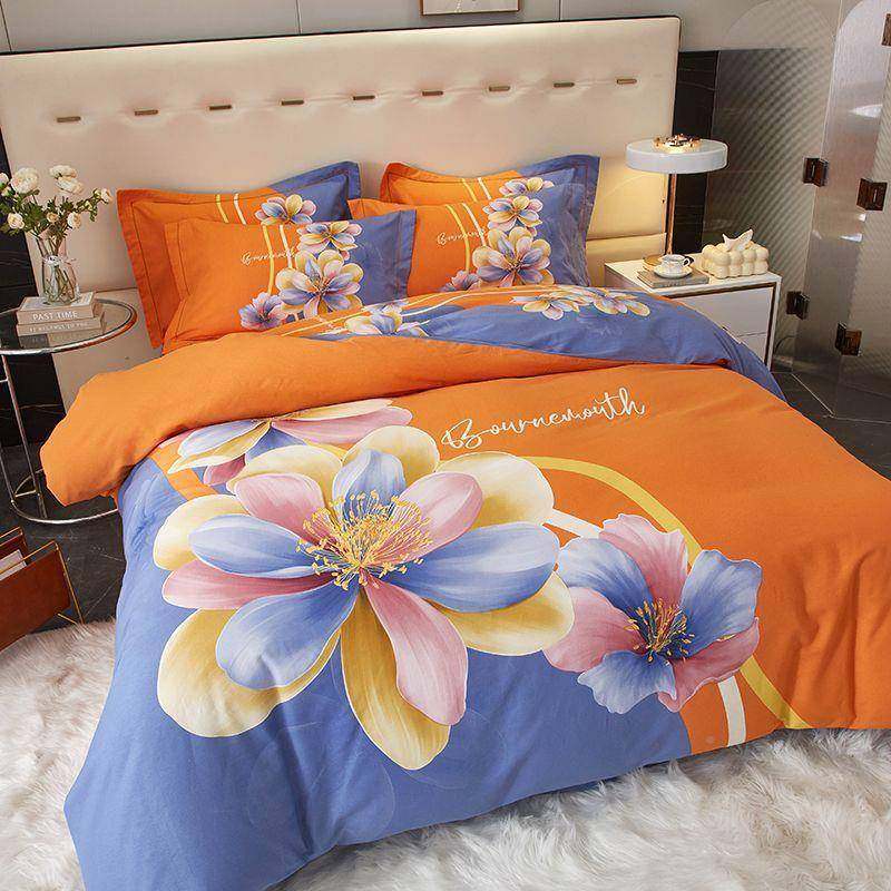 纯棉斜磨毛大花四件纹被套婚庆床上用品pxx1002四季套被罩床单时,床上用品,婚庆床品套件,淘宝优惠券,粉丝福利购,淘宝优惠卷