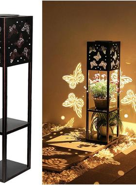 中新款太阳能大花架灯户院外庭灯新式艺蝴蝶BGT21020光影花园草铁