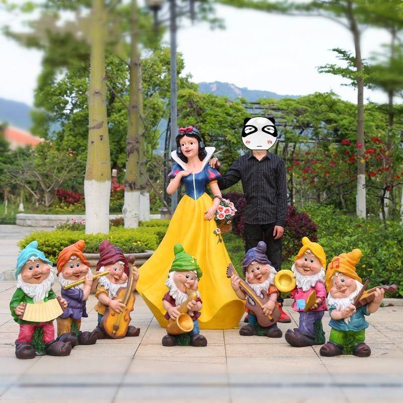户外大型玻璃卡通GZ8001人物雕塑摆白雪公主小矮人工艺品幼儿园装