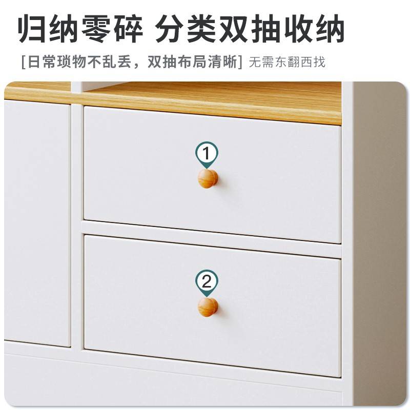 书架落地置物架客厅一体靠墙收纳展示储物柜子实木家用书柜带之满