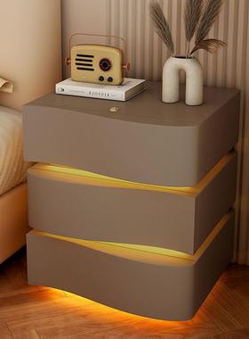 智床头实JZR木家用卧室简约现代新款柜轻奢能床头感储物柜小巧轻